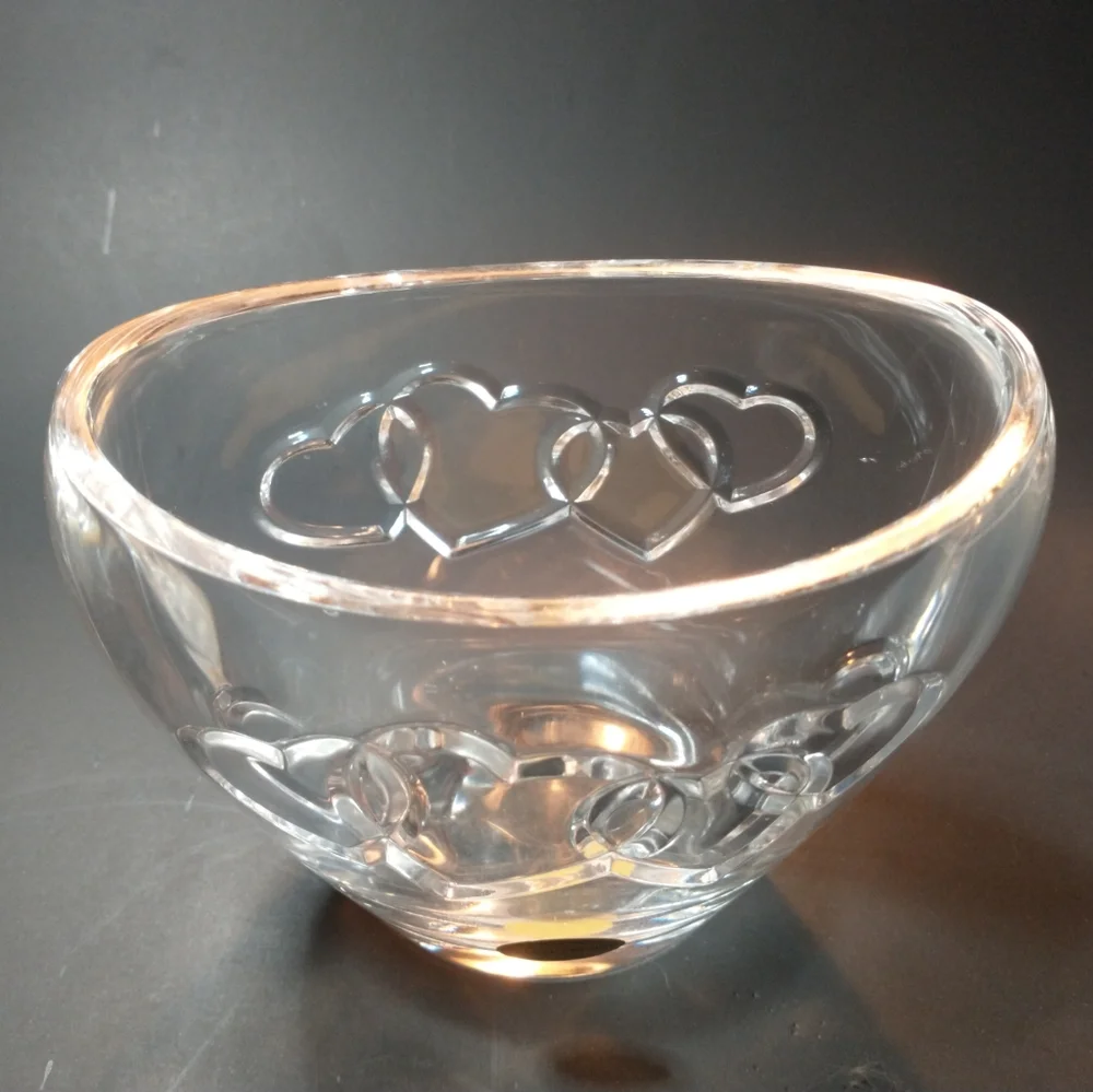 Teleflora Gifts 24% Lead Crystal Vase Dish Oval Heart Design Made in France